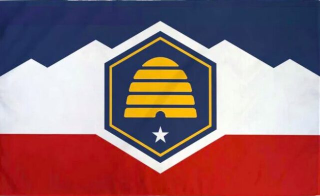 Utah State Flag (New Version) - Whip Flag